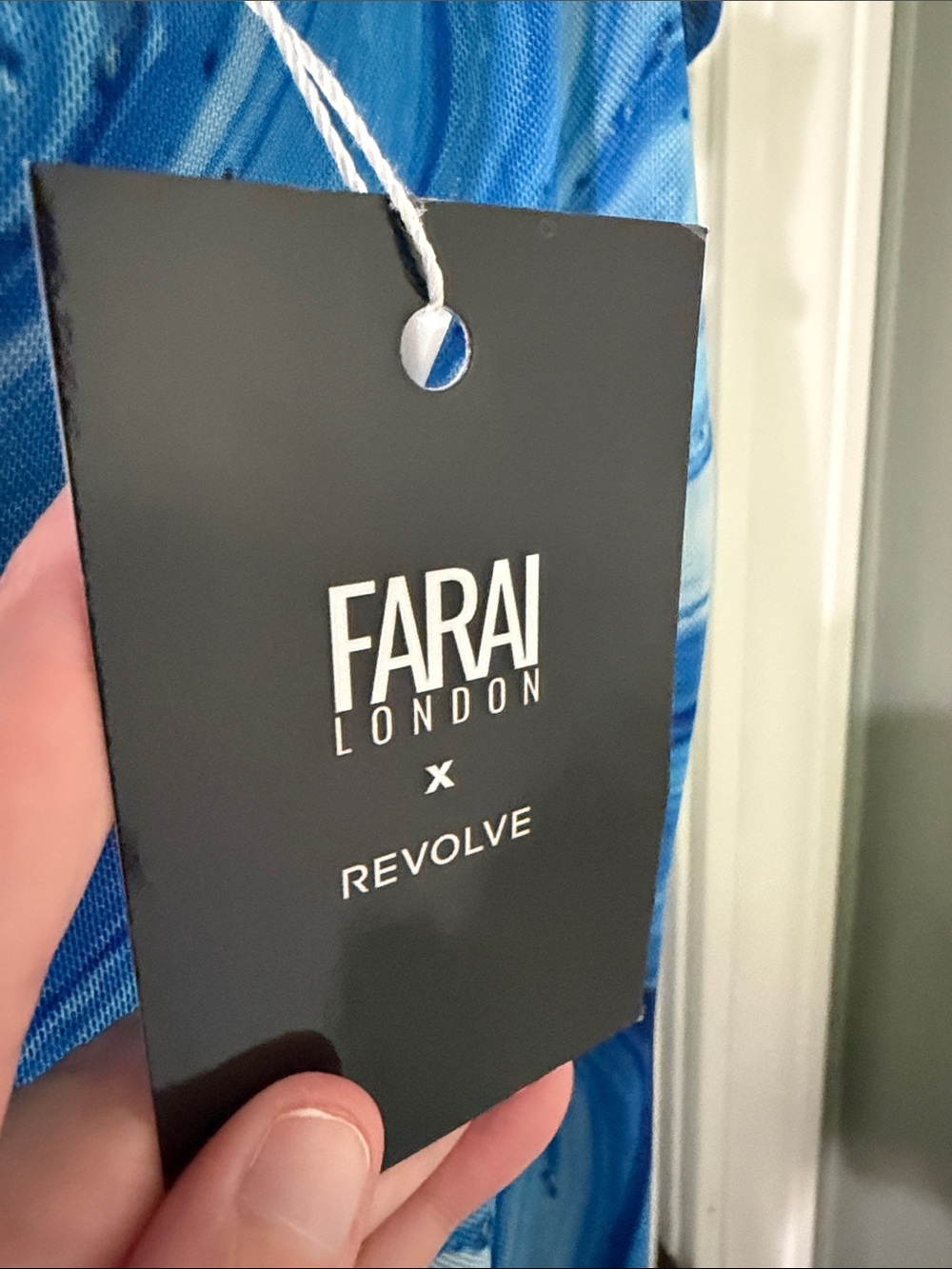NWT Farai London X REVOLVE Saira Dress Blue Marble Size Large Resort Beach Party - Picture 6 of 7